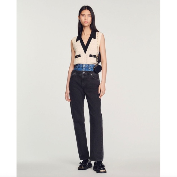 Sandro Two Tone Double Waisted Jeans - Picture 1 of 7